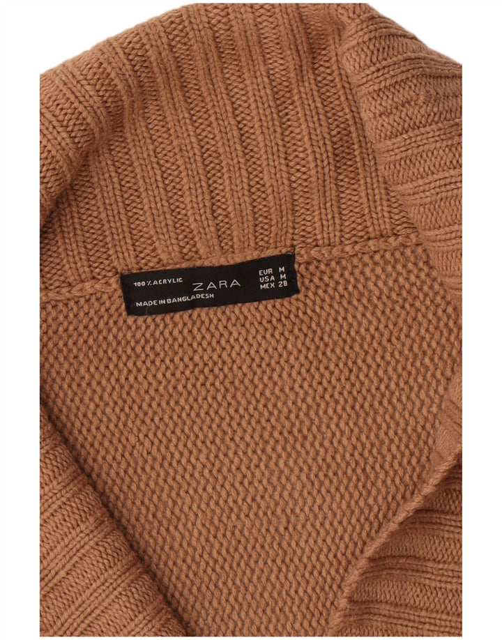 Zara Dame Cardigan Sweater UK 14 Medium Brun