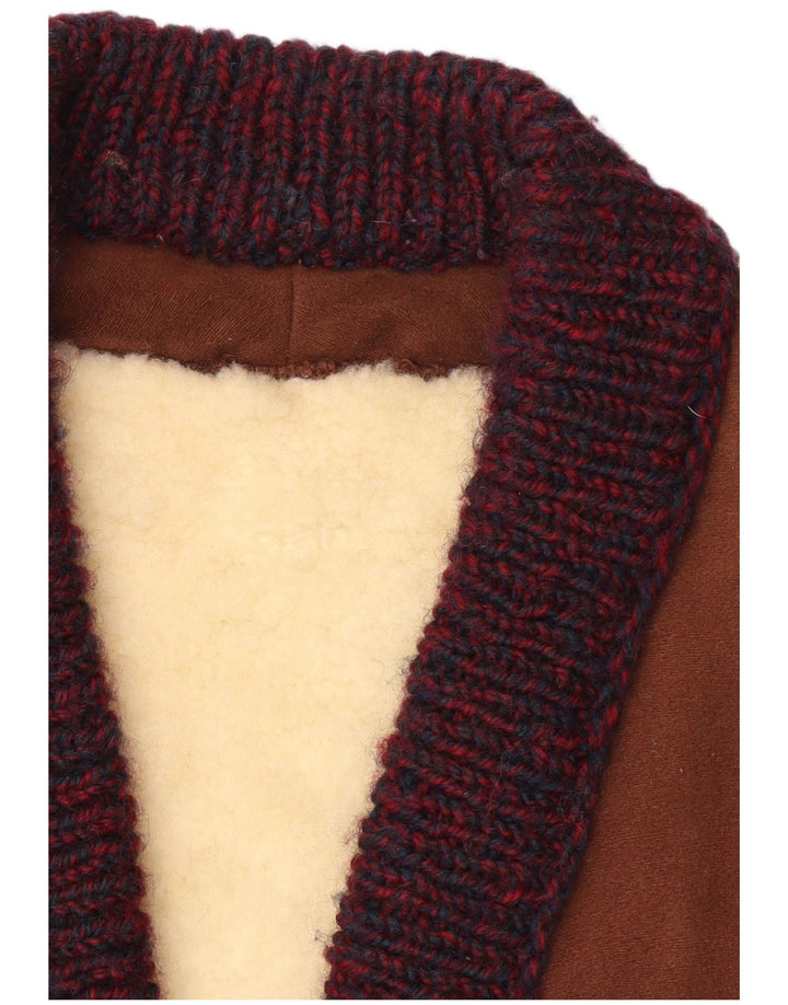 Vintage Herre Sherpa Gilet UK 38 Medium Brown