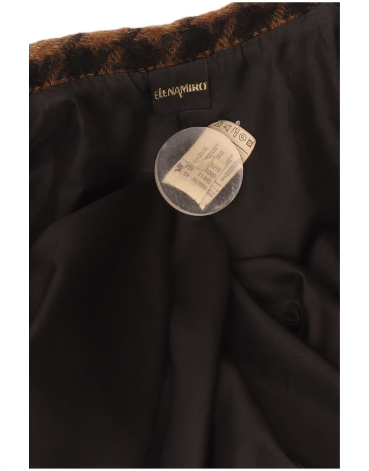ELENA MIRO Oversize overfrakke til kvinder IT 43 Medium Brown Houndstooth Retro