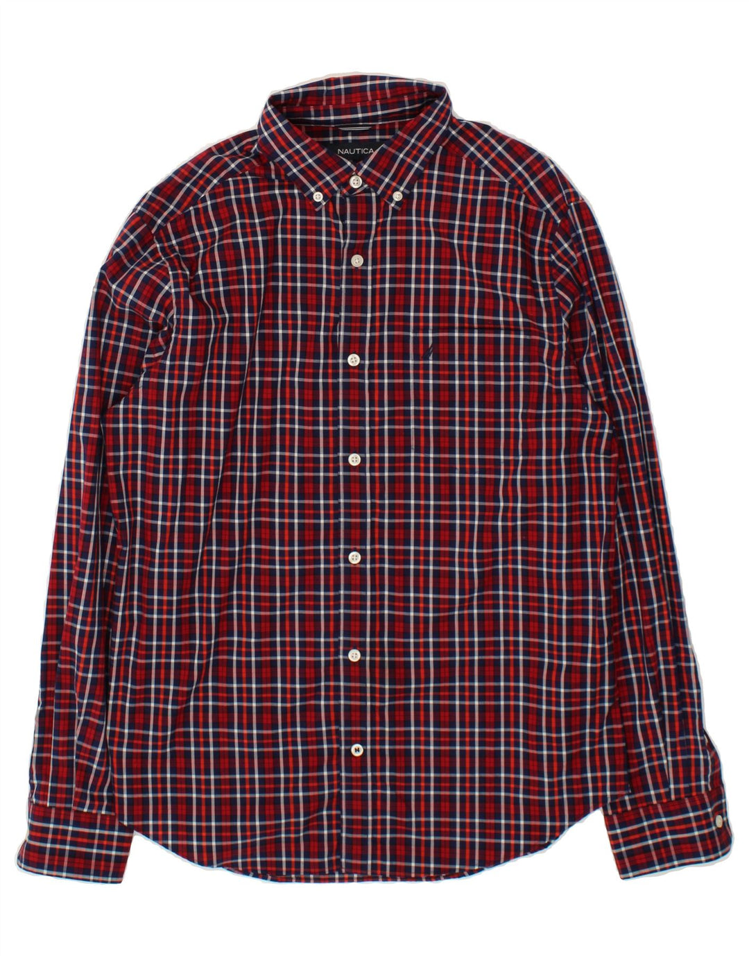 NAUTICA Mens Shirt Medium Red Check Cotton Vintage Nautica and Second-Hand Nautica from Messina Hembry 