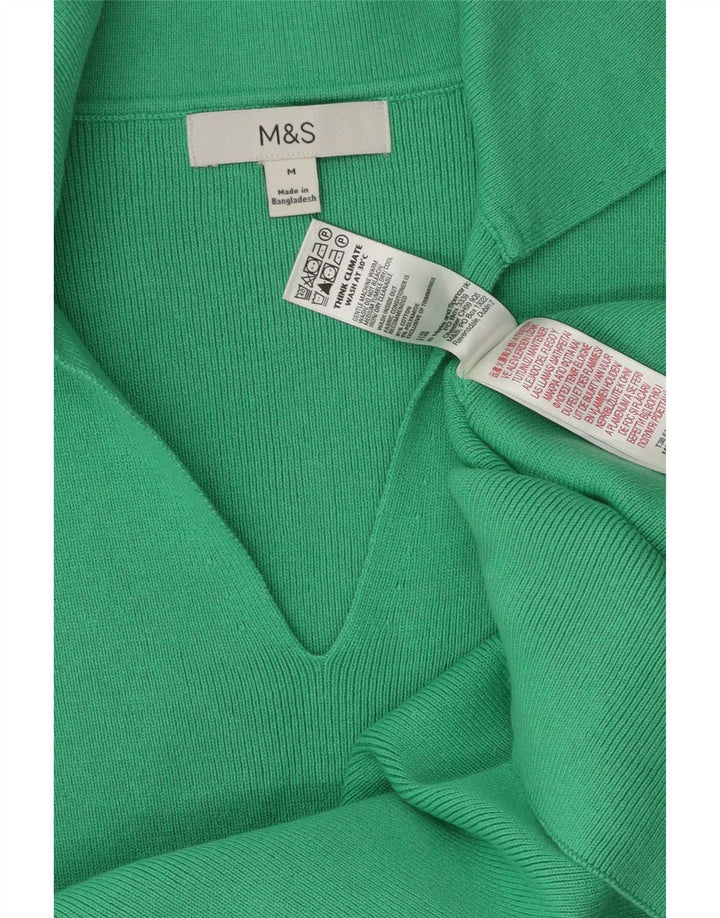 Marks & Spencer Dame Polo Shirt UK 12 Medium Green Bomuld