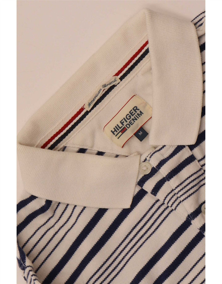 Tommy Hilfiger Herre Polo Shirt Medium Hvid Stribet