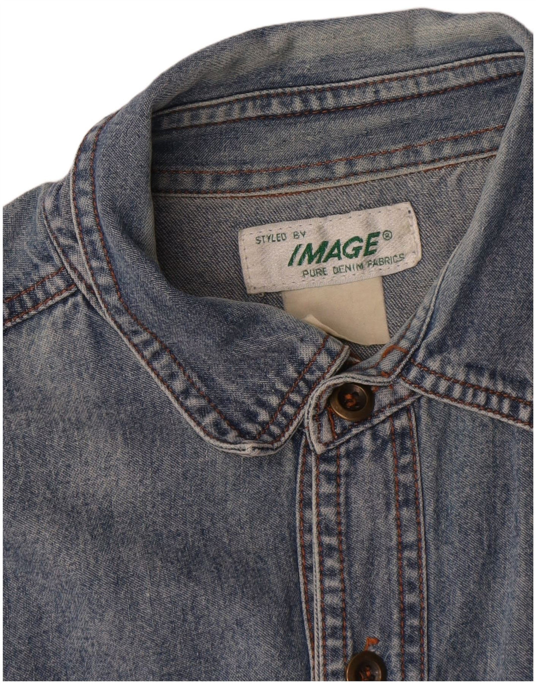 Vintage denimskjorte til mænd, stor blå