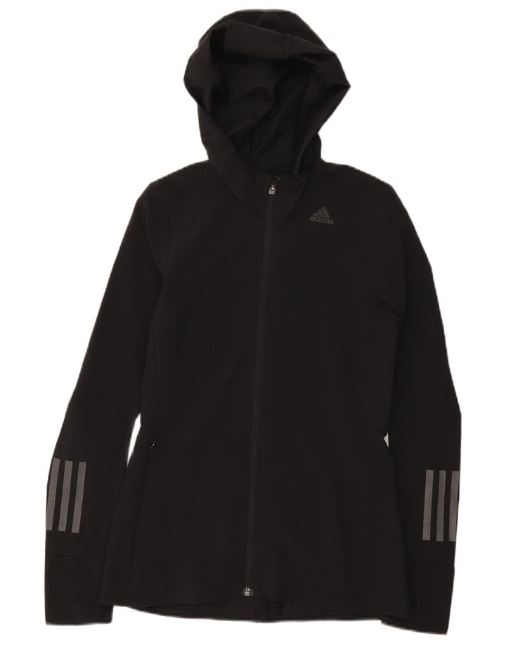 Adidas Dame Hættetrøje Topjakke UK 0/2 2XS Sort Polyester