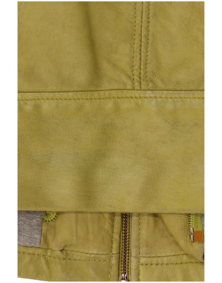 Freaky Nation Dame Læderjakke UK 10 Lille Grønt Læder