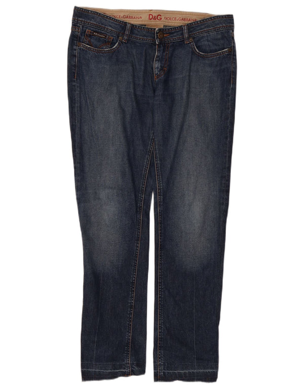 DOLCE & GABBANA Dame Tight Fit Lavtalje Bootcut Jeans W34 L30 Blå