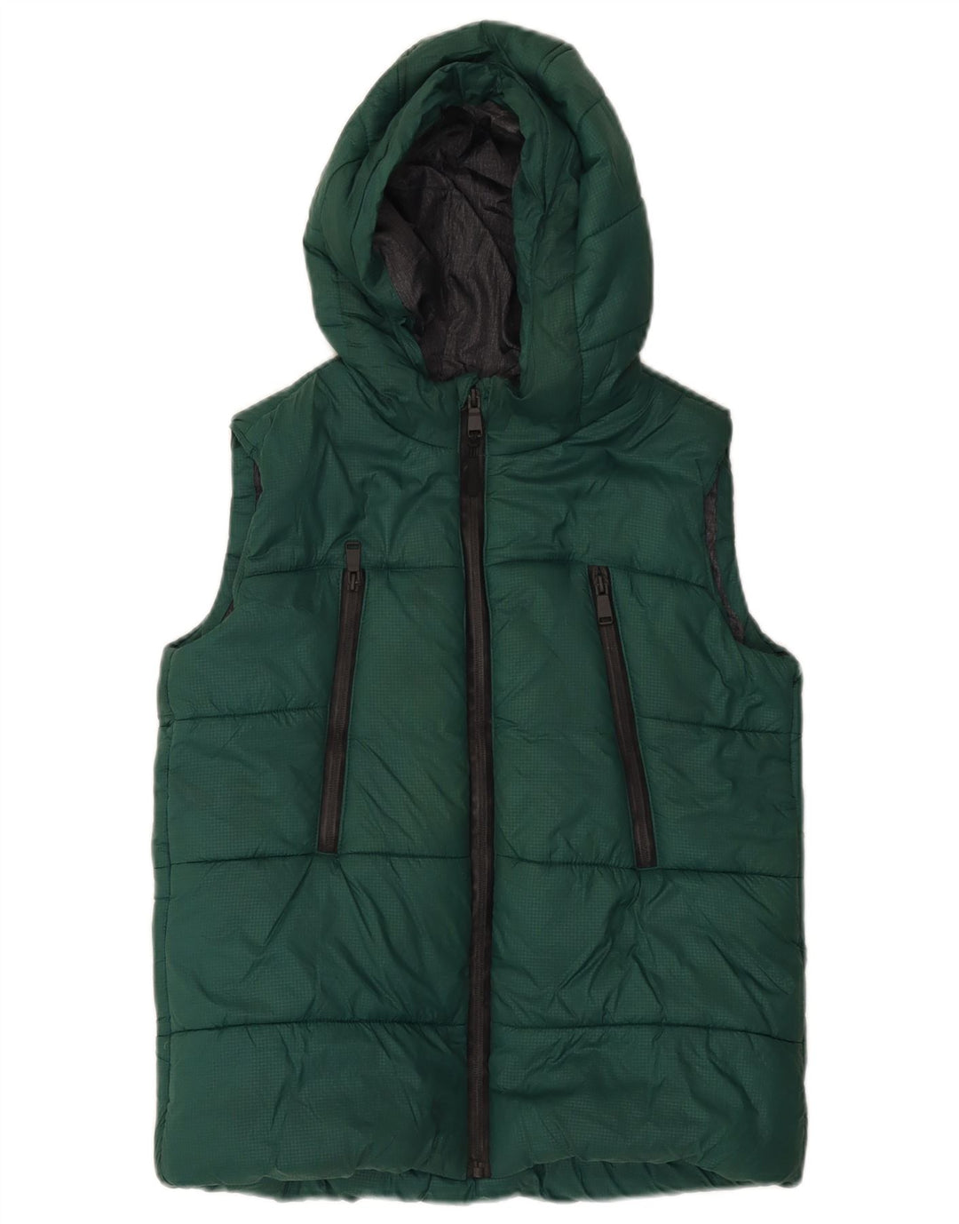 Marks & Spencer Boys Polstret Gilet med hætte 11-12 år grøn polyester