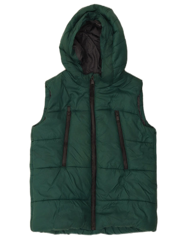 Marks & Spencer Boys Polstret Gilet med hætte 11-12 år grøn polyester