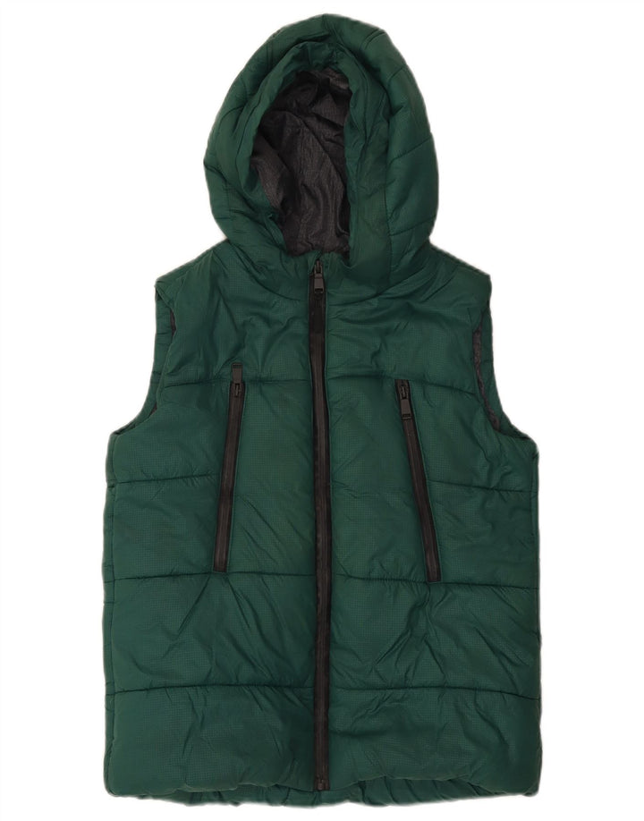 Marks & Spencer Boys Polstret Gilet med hætte 11-12 år grøn polyester