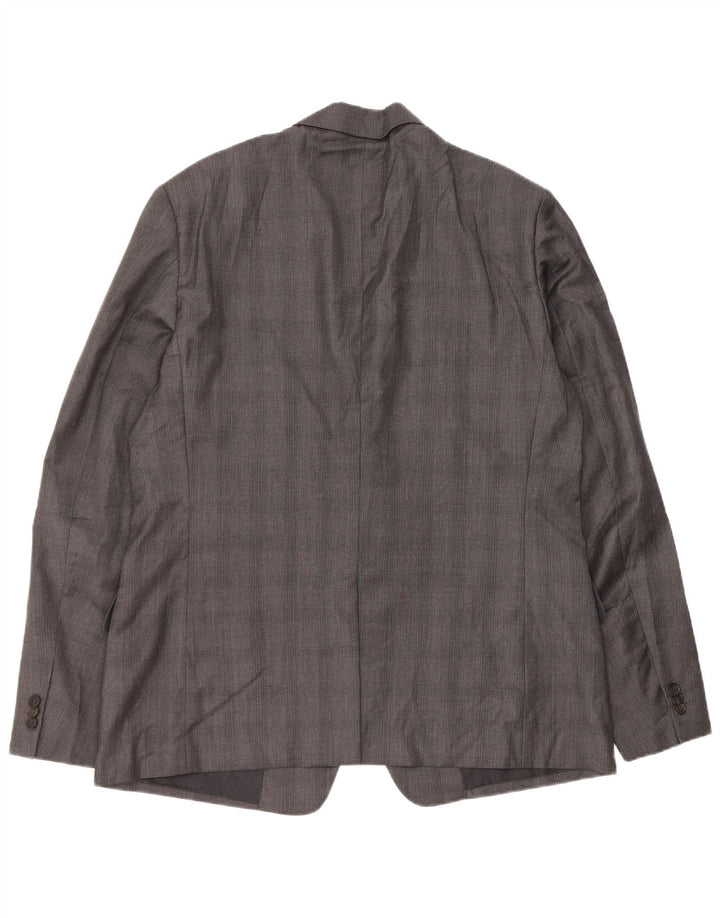 Prada Herre 2-knaps blazerjakke IT 56 2XL Grå ternet viskose