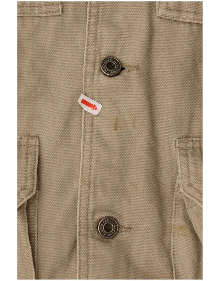 CABELA'S Mens Utility Gilet UK 38 Medium Beige Cotton
