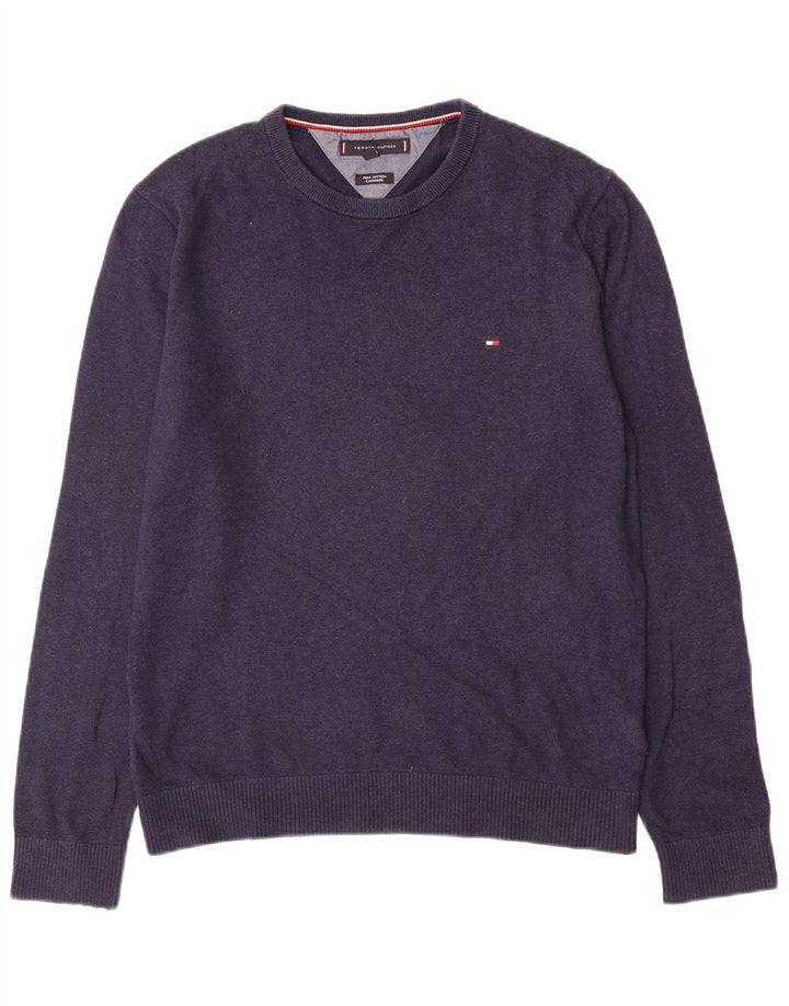 Tommy Hilfiger Herre Crew Neck sweater Medium Navy Blue Bomuld