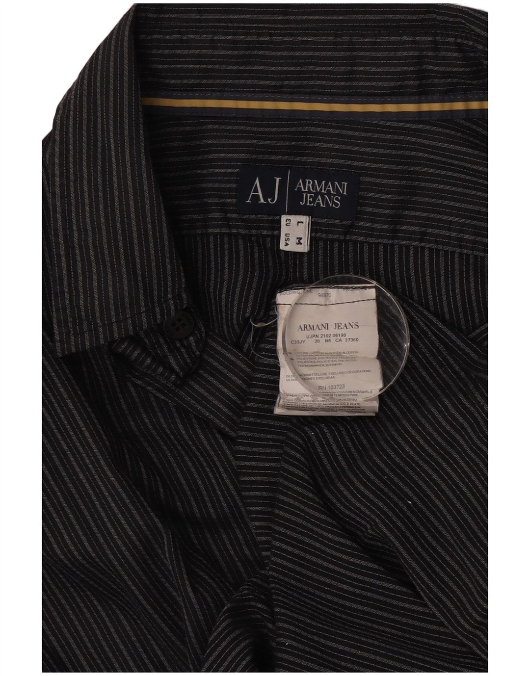 Armani Jeans Herreskjorte mellemgrå stribet bomuld