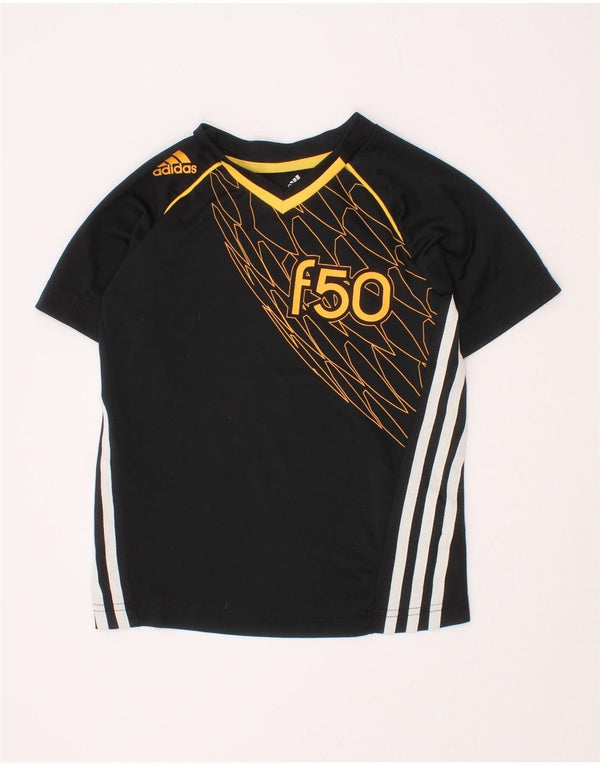 Adidas Boys F50 Grafisk T-Shirt Top 5-6 År Sort Polyester