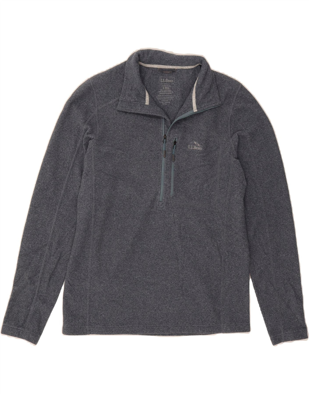 L.L.BEAN Mens Zip Neck Sweatshirt Jumper Small Grey Polyester Vintage L.L.Bean and Second-Hand L.L.Bean from Messina Hembry 