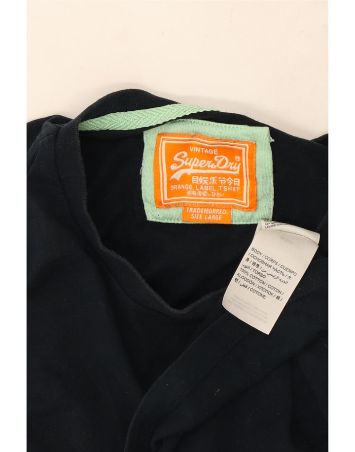 Superdry T-shirt top til mænd Stor marineblå bomuld