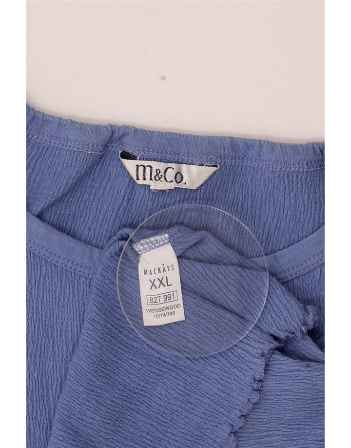 M&Co Dame Cami Top UK 20 2XL Blå Bomuld
