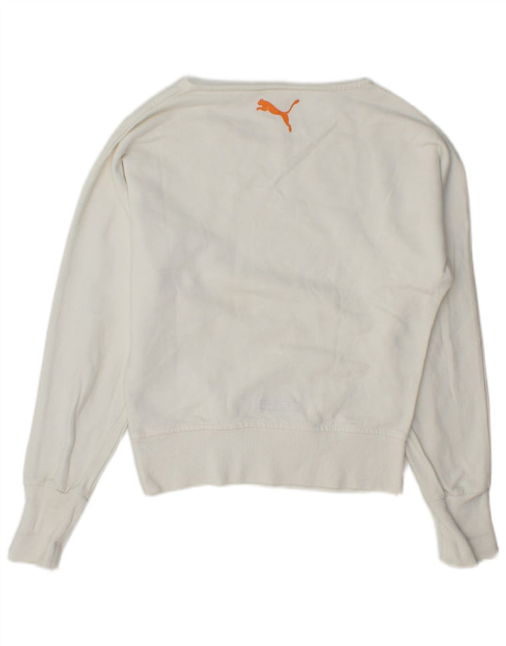 Puma Graphic Sweatshirt Jumper UK 6 XS Hvid