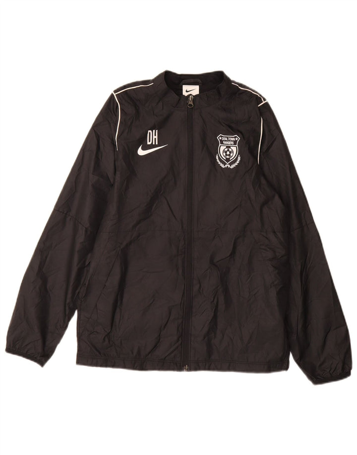 Nike drenge grafisk regnjakke 12-13 år stor sort polyester
