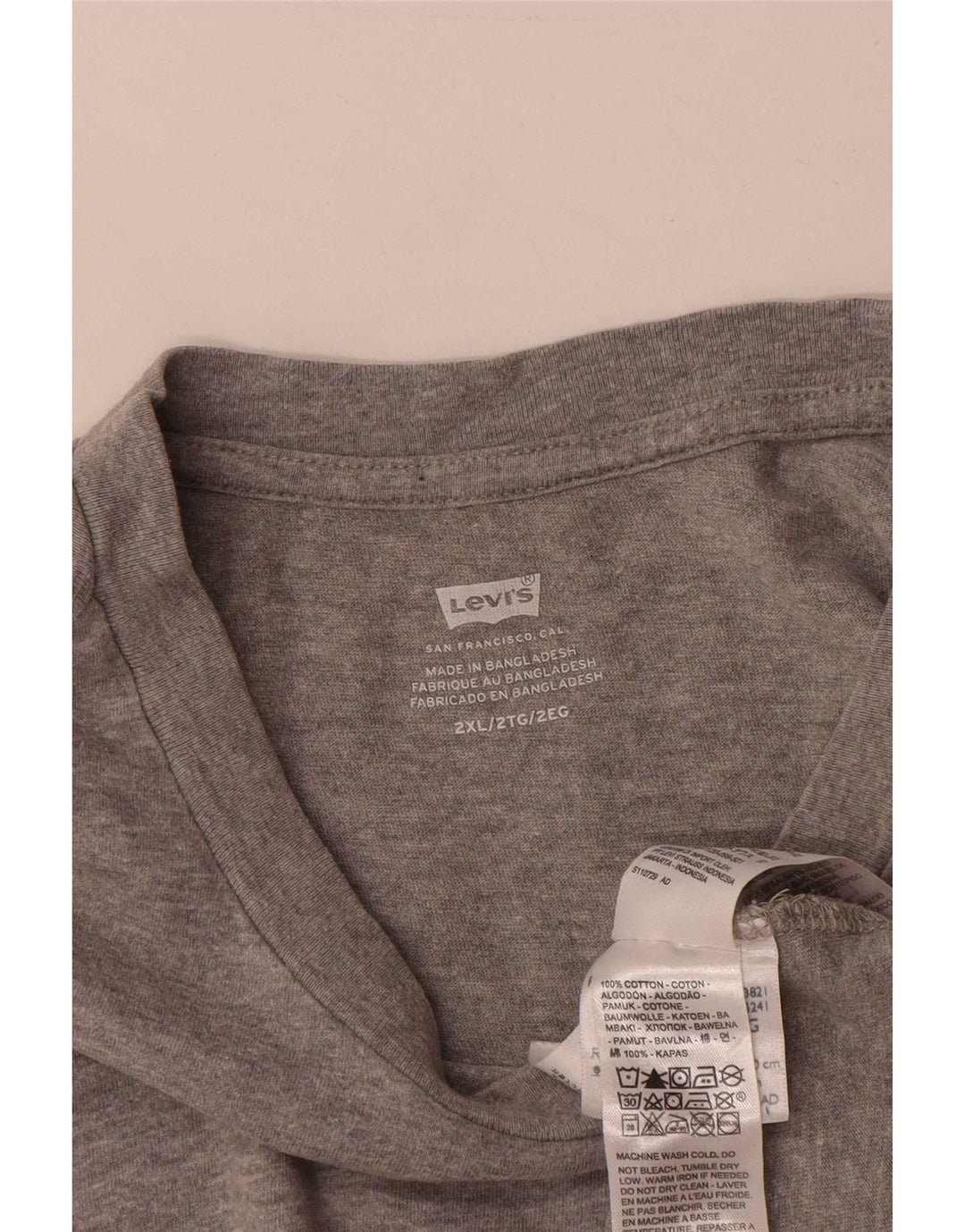 Levi's Herre Grafisk T-shirt Top 2XL Grå Bomuld