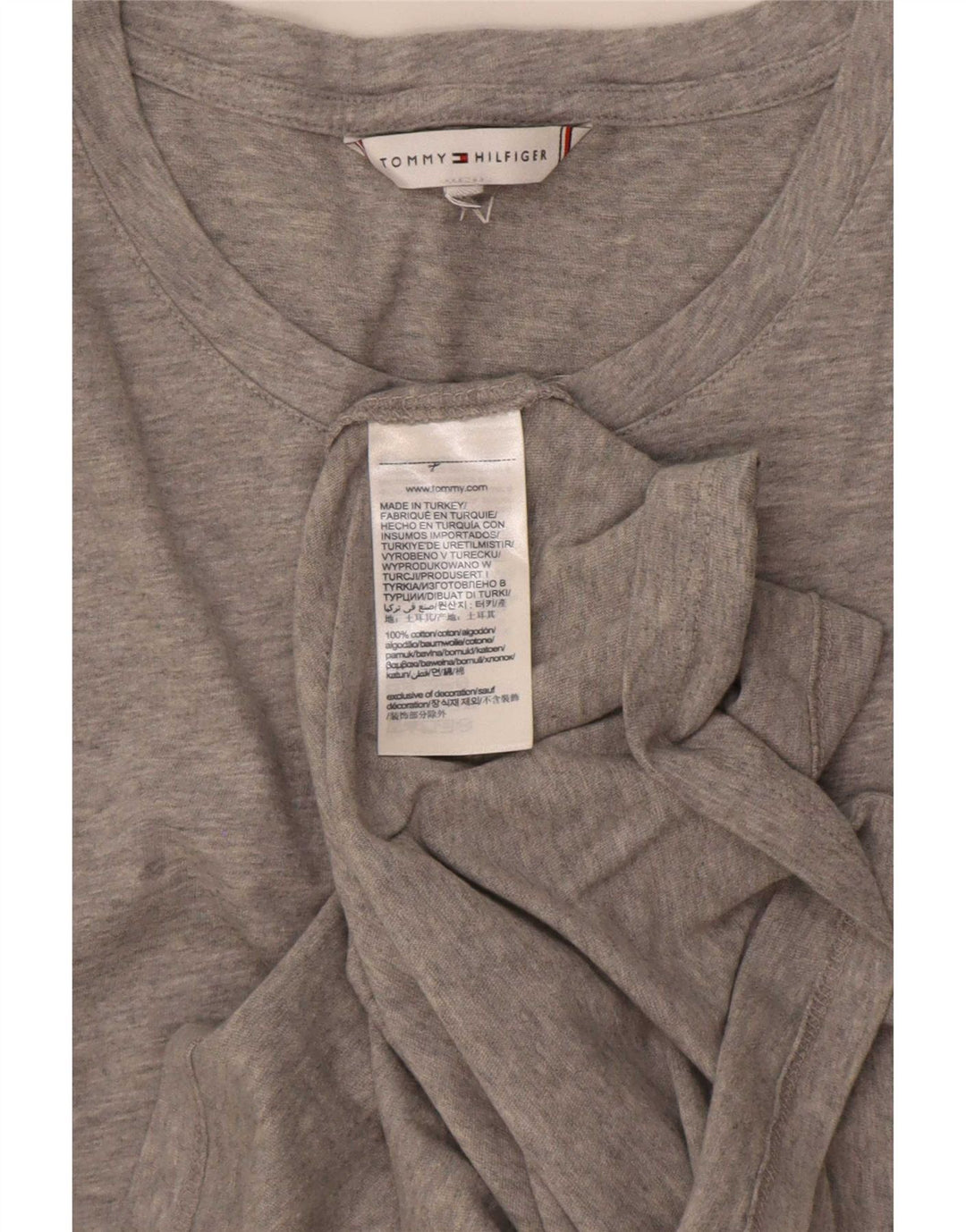 Tommy Hilfiger Herre T-Shirt Top Medium Grå Bomuld