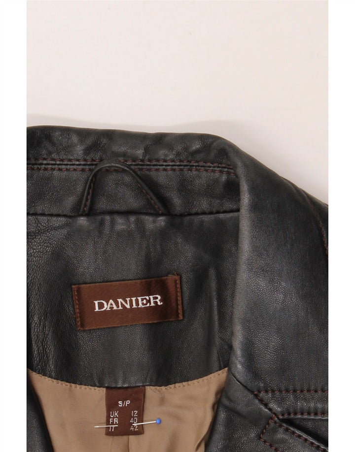 DANIER Womens Leather Jacket UK 12 Medium Black Leather Vintage Danier and Second-Hand Danier from Messina Hembry 