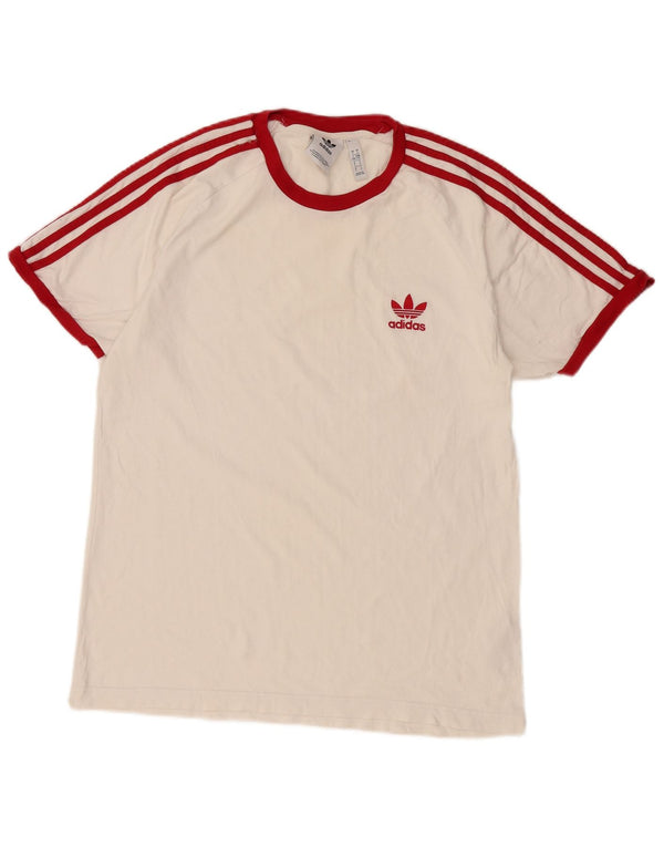 Adidas Herre T-Shirt Top Large Off White Bomuld