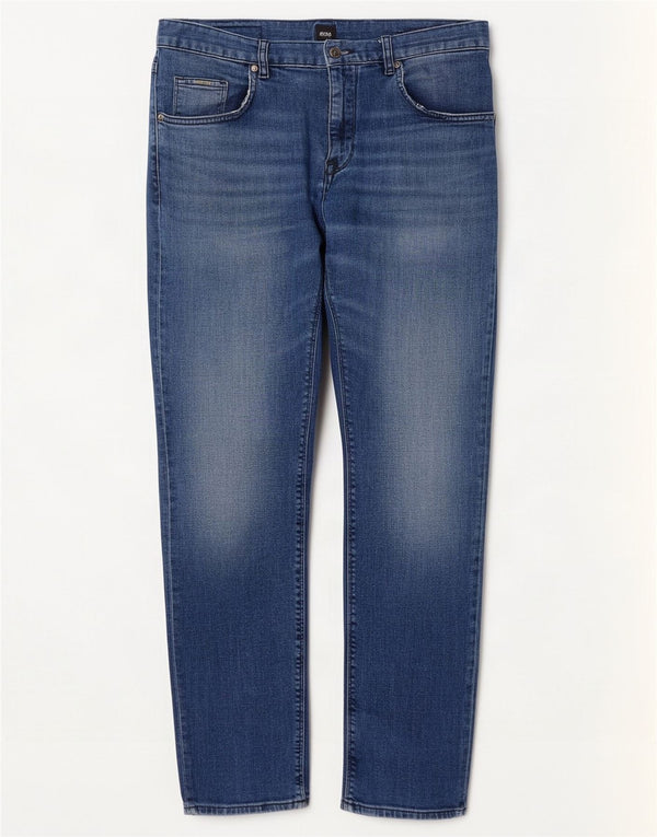 Hugo Boss Straight Jeans til mænd W32 L30 Blå Bomuld