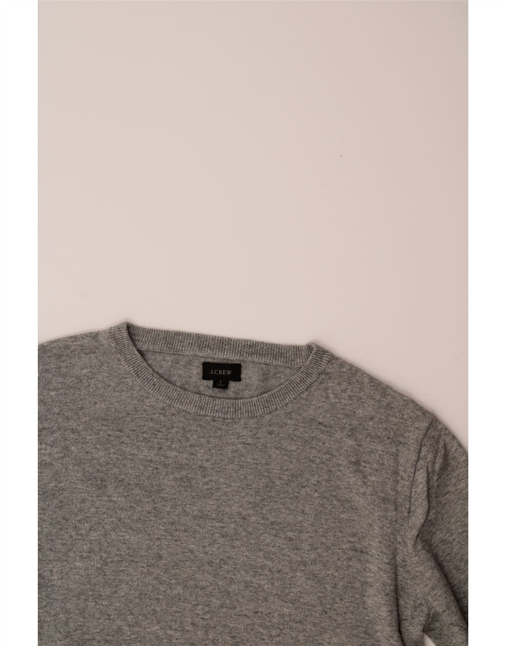 J. CREW Womens Crew Neck Jumper Sweater UK 16 Large Grey Cotton Vintage J. Crew and Second-Hand J. Crew from Messina Hembry 