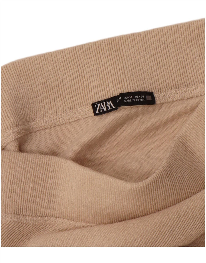 Zara A-linje nederdel med høj talje til kvinder Medium W28 Beige polyester