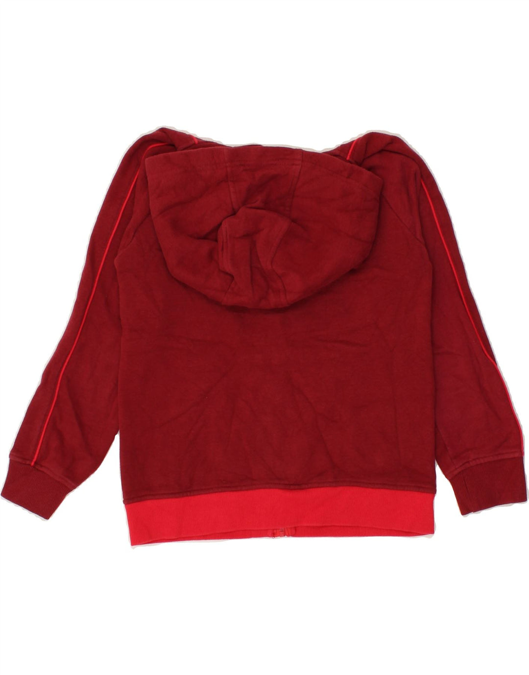 UMBRO Boys Zip Hoodie Sweater 8-9 Years Medium  Red Colourblock Cotton Vintage Umbro and Second-Hand Umbro from Messina Hembry 
