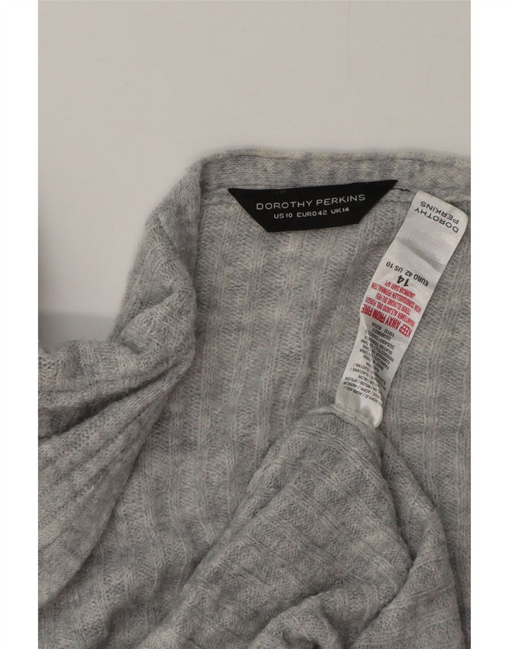 DOROTHY PERKINS Dame Longline Cardigan Sweater UK 14 Large Grey