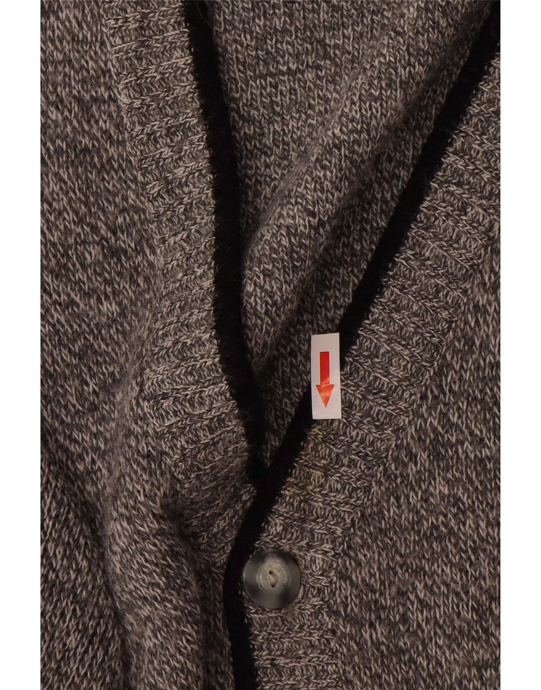 Vintage herre cardigan sweater, stor grå flækket uld