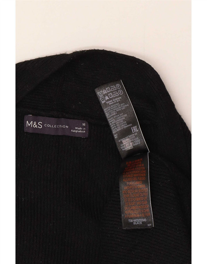 Marks & Spencer Dame Oversized Open Cardigan Sweater UK 18 XL Sort