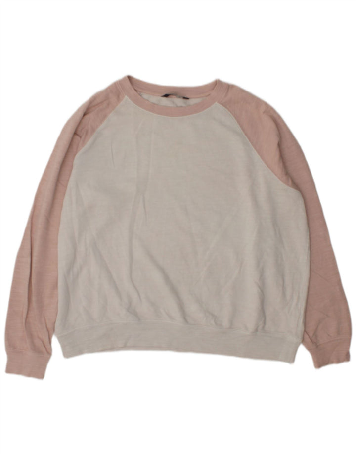Marks & Spencer Dame Sweatshirt Jumper UK 16 Large Off White Colourblock
