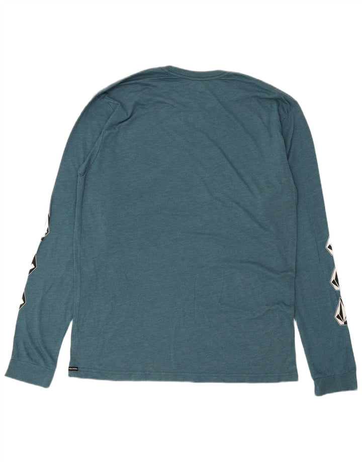 Volcom Herre Modern Fit Grafisk Top Langærmet XL Blå Bomuld