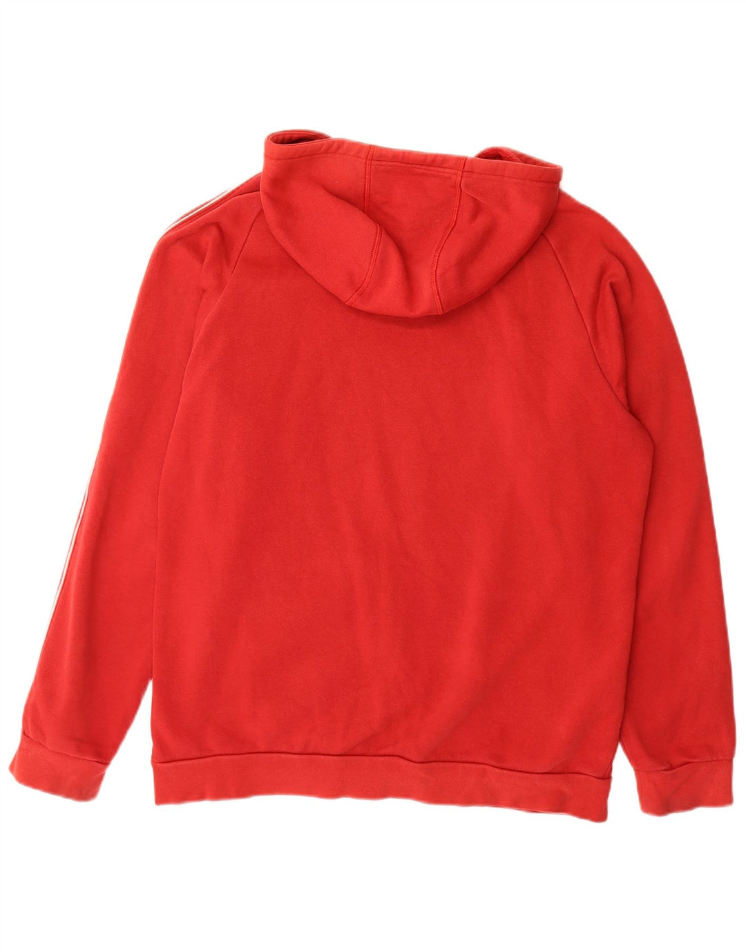 ADIDAS Mens Hoodie Jumper Large Red Cotton