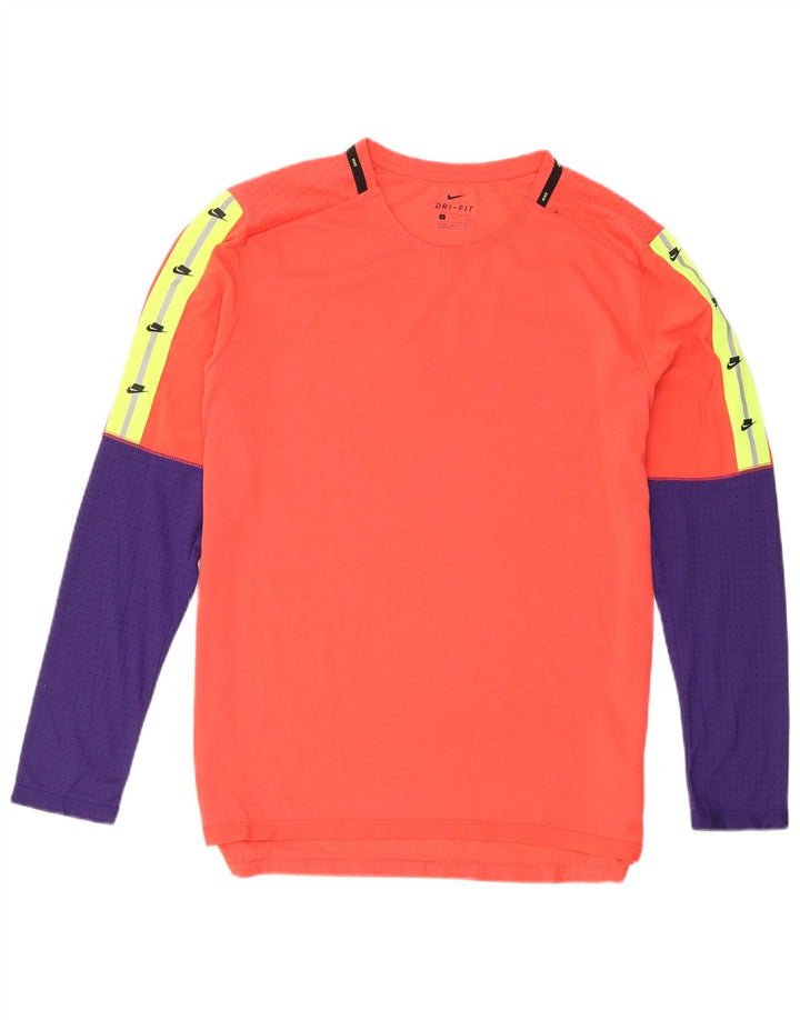 Nike Herre Dri Fit Grafisk Top Langærmet Stor Orange Colourblock
