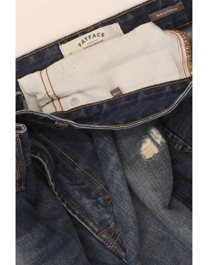 Fat Face Mænd Distressed Slim Jeans W32 L31 Blå Bomuld