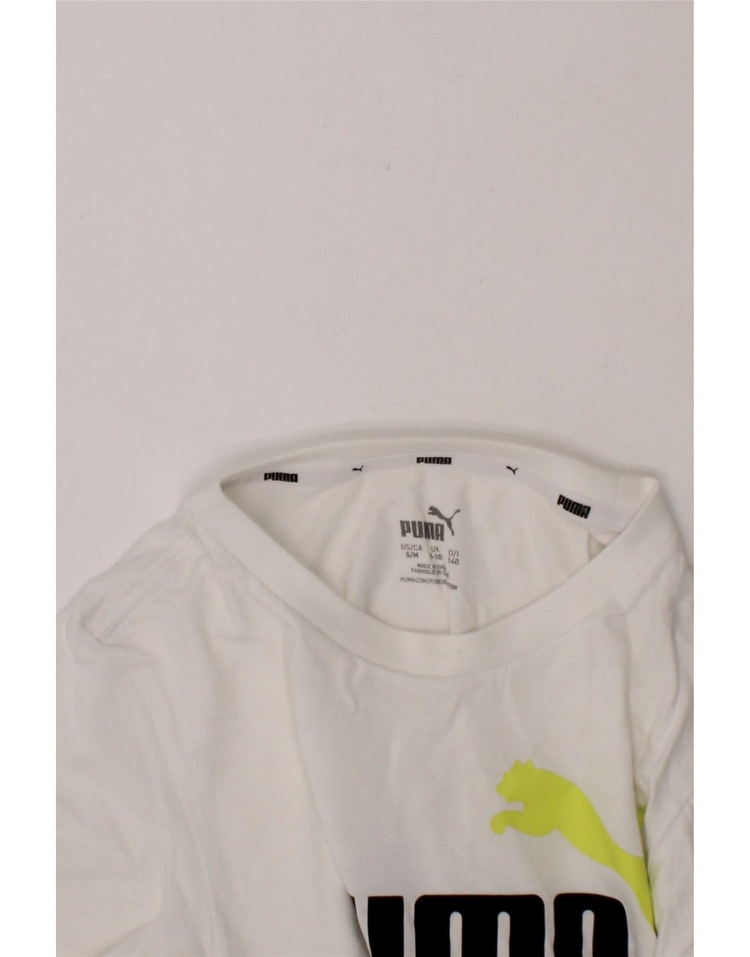 PUMA Boys Graphic T-Shirt Top 9-10 Years White Cotton Vintage Puma and Second-Hand Puma from Messina Hembry 