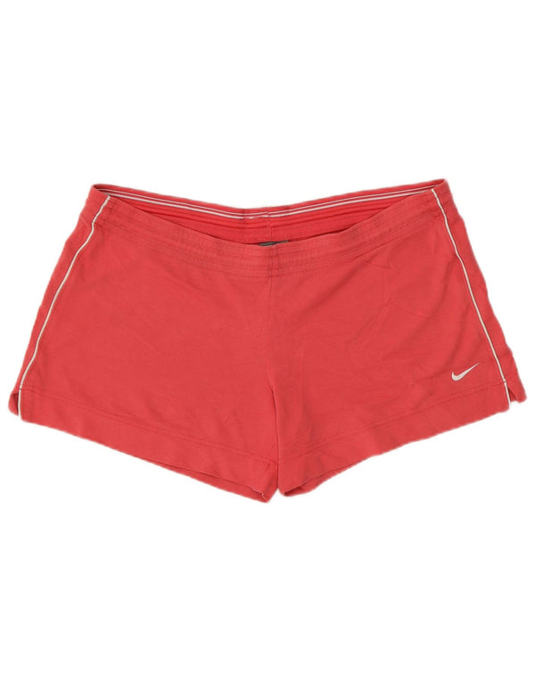 Nike Womens Performance Sports Shorts UK 12/14 Medium Red Bomuld