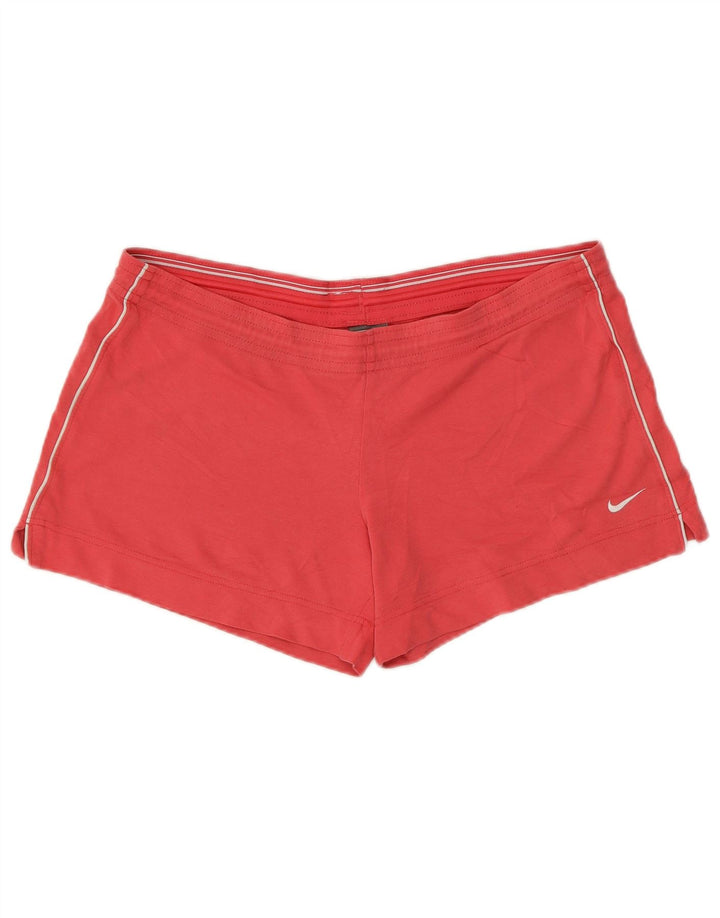 Nike Womens Performance Sports Shorts UK 12/14 Medium Red Bomuld
