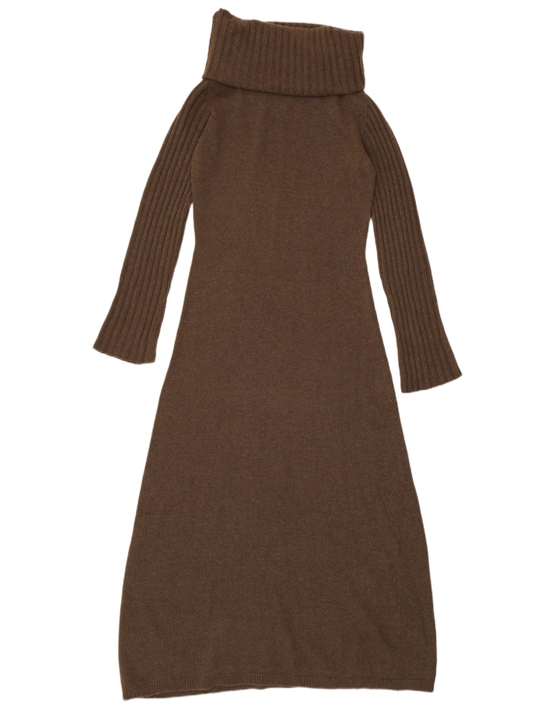 Stefanel Womens Roll Neck Jumper Dress UK 10 Small Brown