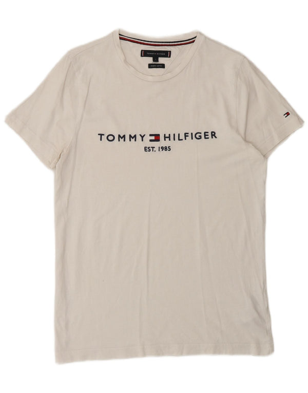 TOMMY HILFIGER Herre grafisk T-shirt Top Lille hvid bomuld