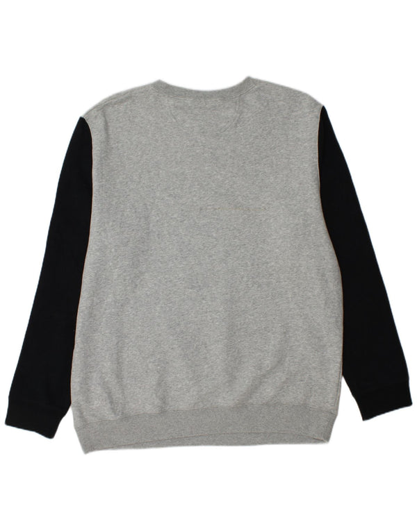 CONVERSE Grafisk sweatshirt til mænd XL Grå Colourblock Bomuld