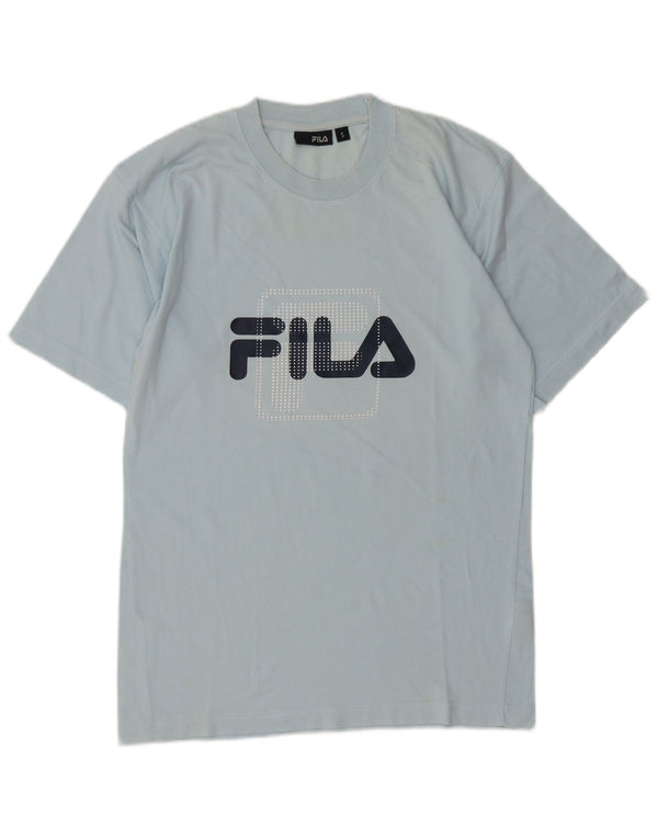 Fila Herre Grafisk T-Shirt Top Lille Blå Bomuld
