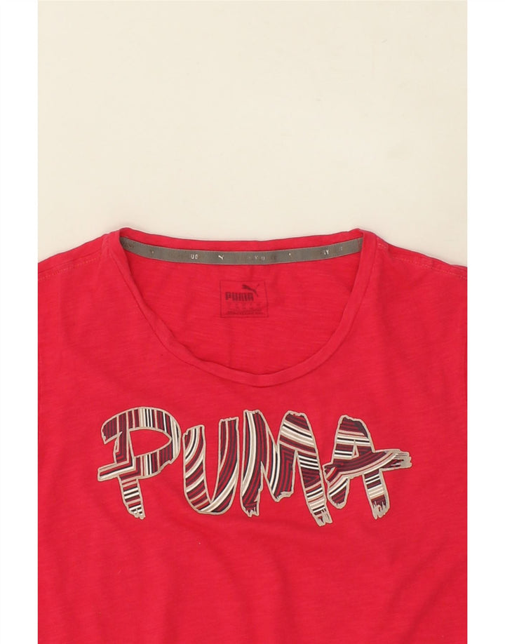 PUMA Womens Graphic T-Shirt Top UK 14 Large Red Vintage Puma and Second-Hand Puma from Messina Hembry 