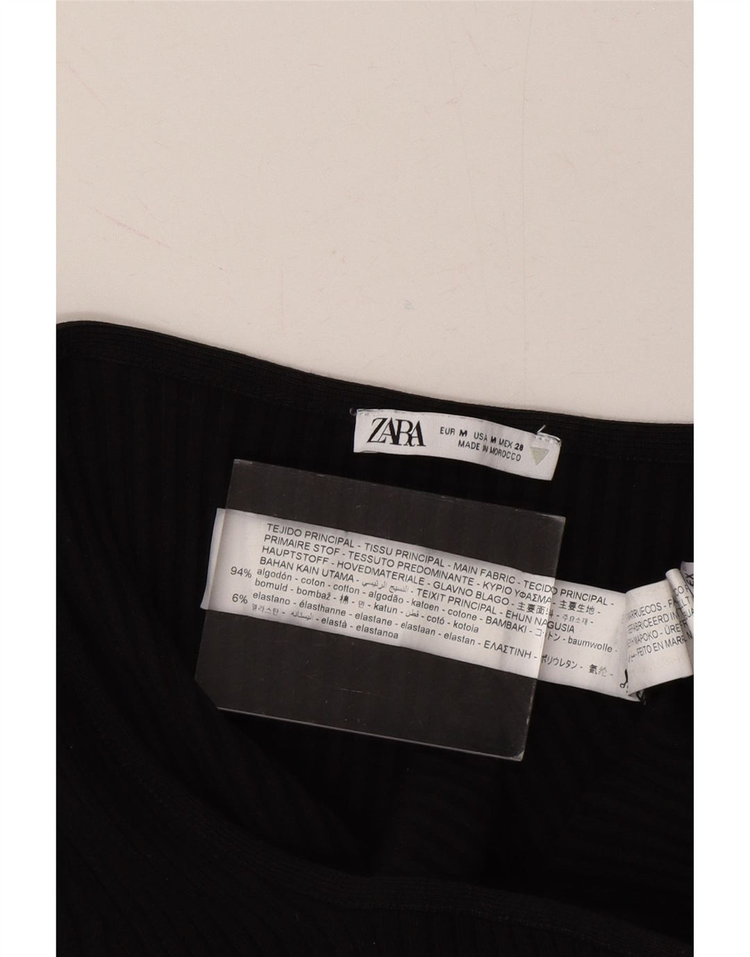 ZARA Womens Bodysuit UK 12 Medium Black Cotton Vintage Zara and Second-Hand Zara from Messina Hembry 