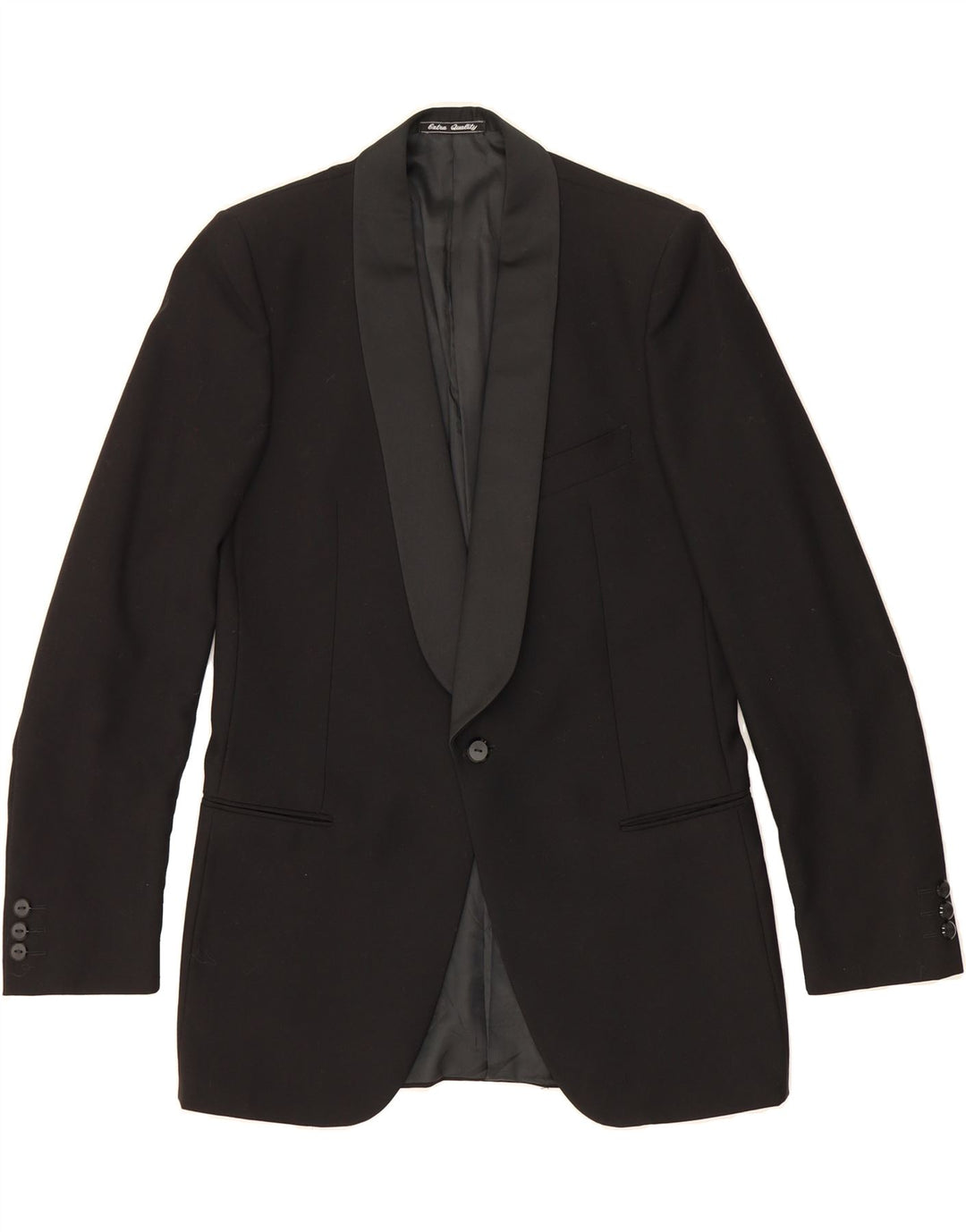 PROFILO Mens 1 Button Blazer Jacket IT 48 Medium Black Virgin Wool Vintage Profilo and Second-Hand Profilo from Messina Hembry 