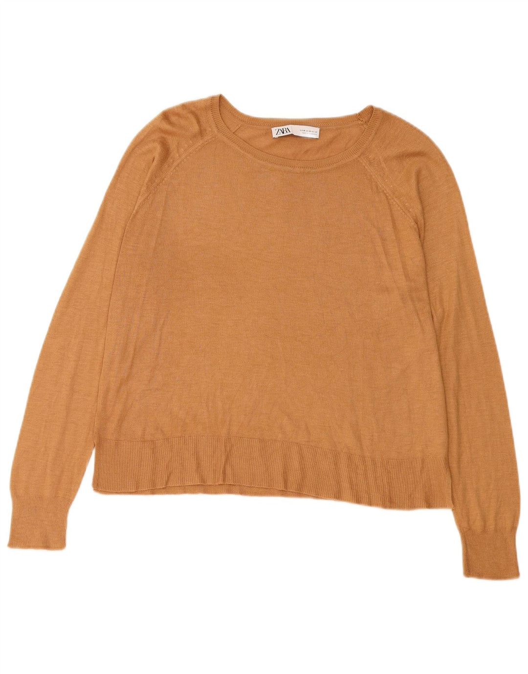 Zara Dame Boat Neck Jumper Sweater UK 14 Medium Beige